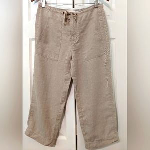 Women's Linen Liz Claiborne Lizwear Tan Pants Size 4 Petite